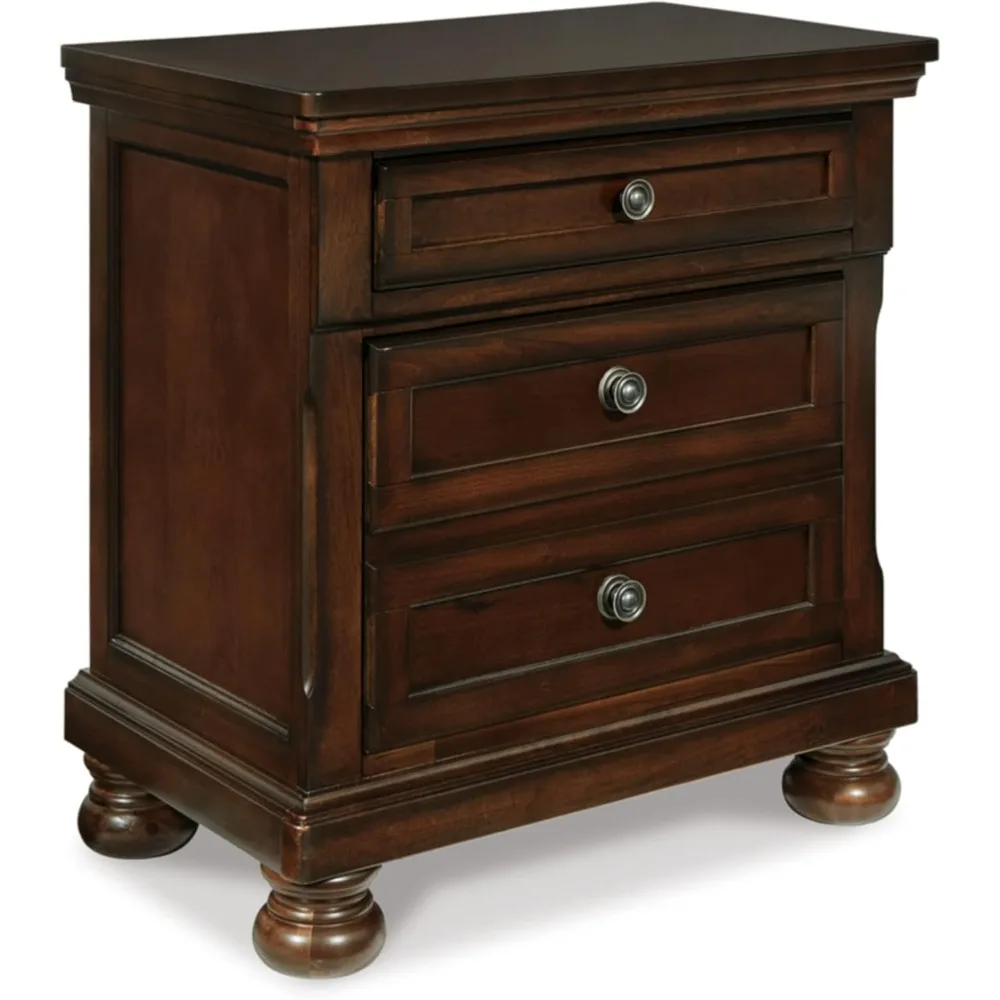 Medieval Modern 2 Drawer Nightstand with Dovetail and Ball-bearing Construction,for Bedrooms and Living Rooms，Nightstands