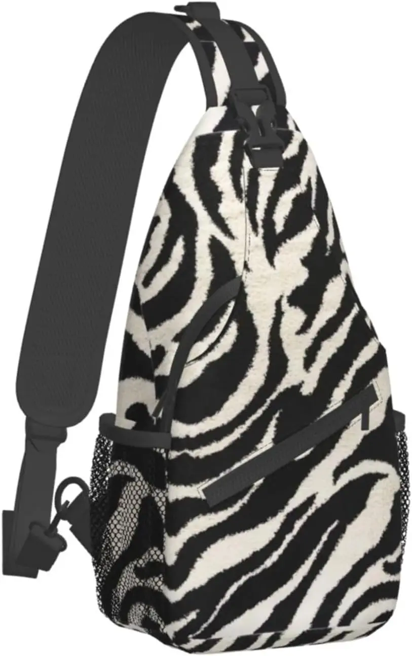 Zebra Animal Stylish Oblique Chest Pack, Leisure Backpack, Small Satchel, For Travel, Work, Daily Travel