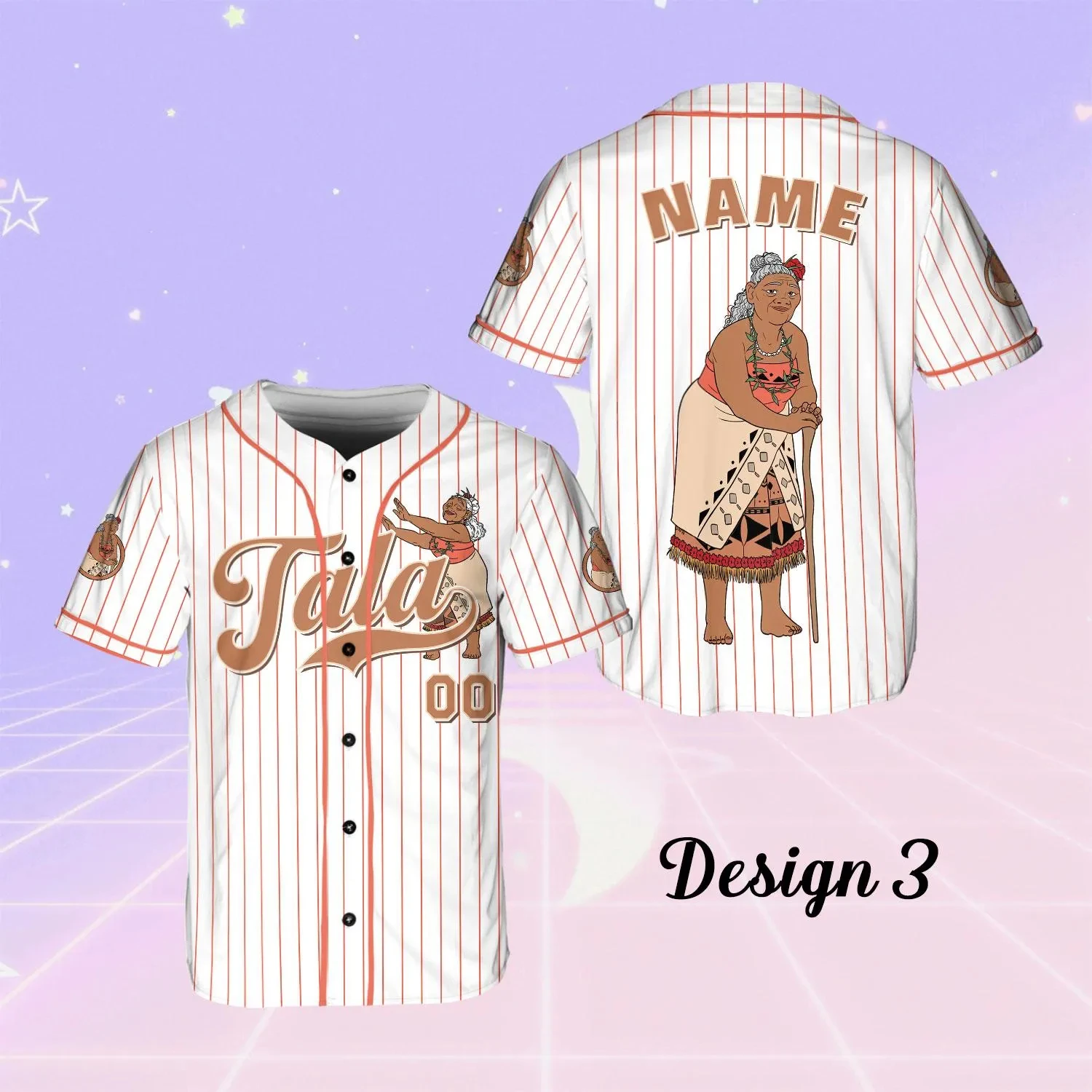 Moana Princess Movie Character Jersey Disney Moana 2 Stripe Jersey Moana Hei Hei Pua Maui Shirt Disney Family Travel Shirt