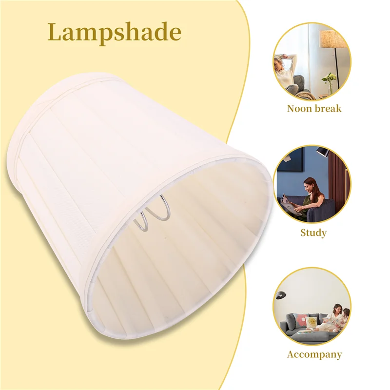 A64Z ファブリックシャンデリアランプシェードホルダークリップオン燭台ベッド横ランプ吊り下げライト、ライトイエロー