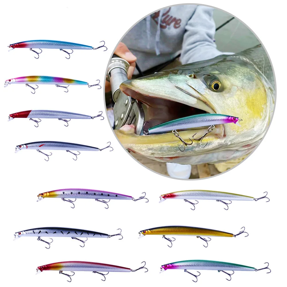 180mm 26g Suspend Minnow Fishing Lures Pesca Wobbler Laser Artificial Hard Bait Trout Carp Swimbait Jerkbait Fishing Supplies