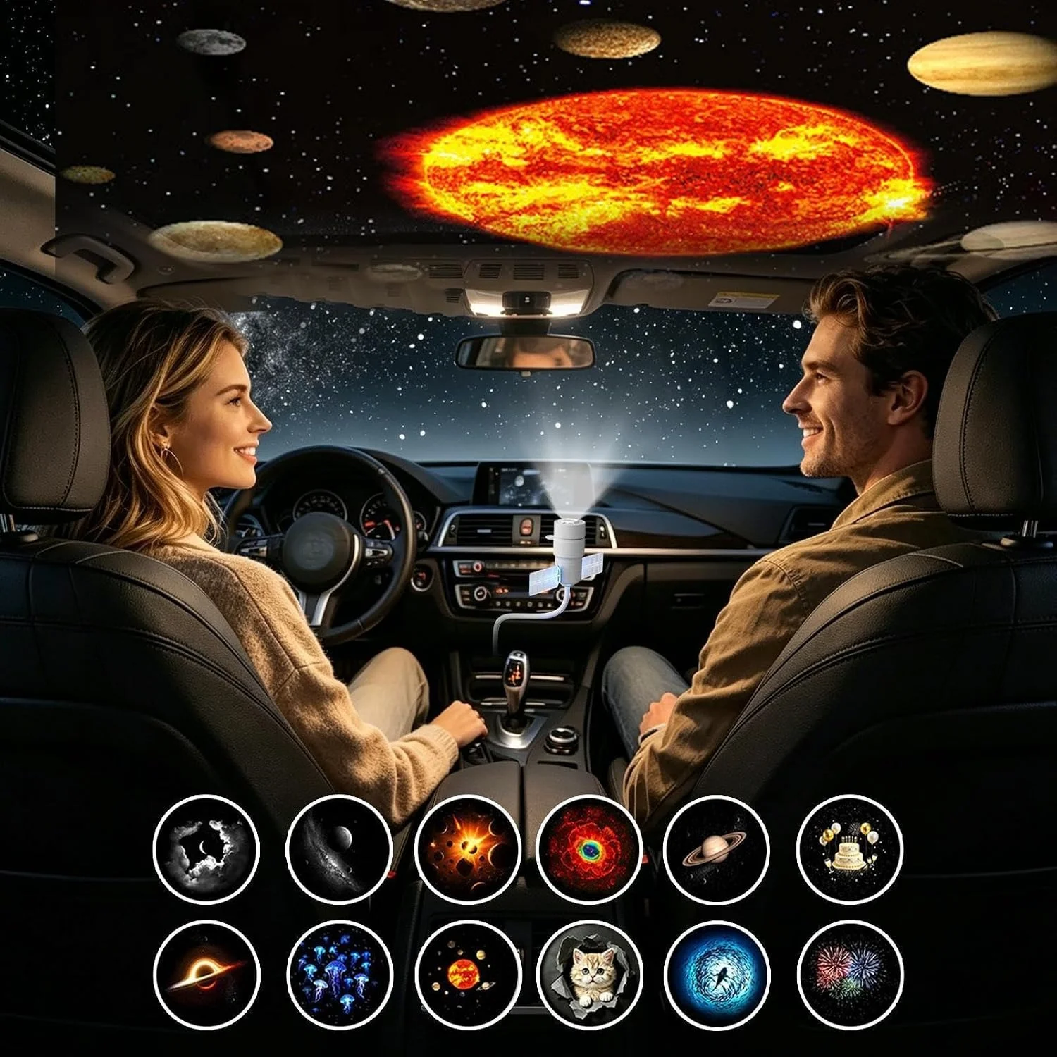 2026 Galaxy Projector Night Light with 25 Films, USB Star Ceiling Projector | plug and play hd star projector, galaxy projector