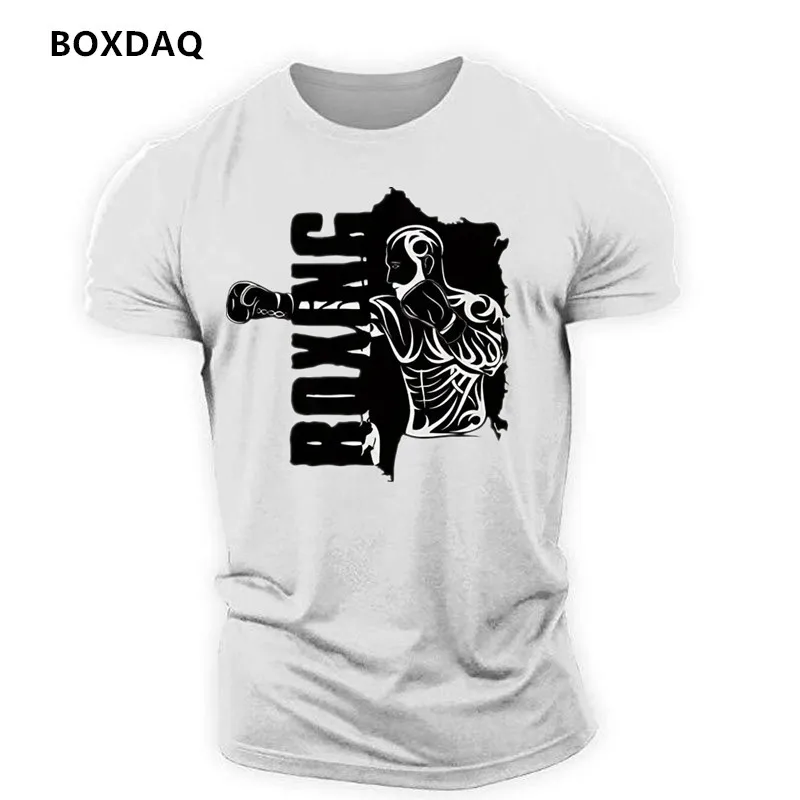 Street Hip Hop Boxing Pattern Men's Sports T-Shirts Summer Short Sleeve 3D Printed Gym Fitness Sporty Casual Tops 6XL Plus Size