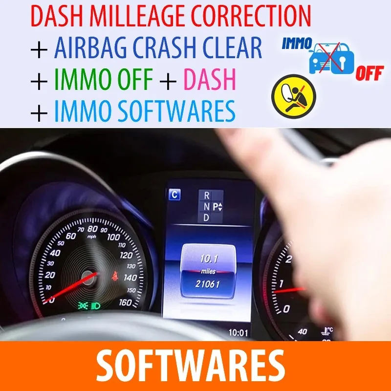 Pack of Software Adjust the KM DASH MILLEAGE CORRECTION + AIRBAG CRASH CLEAR + IMMO OFF + DASH + IMMO SOFTWARES / TOTAL 32 GB