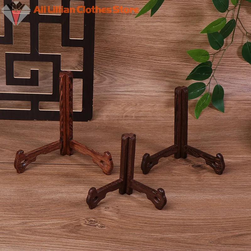 Wood Storage Rack Porcelain Plate Collection Rack Display Stand Foldable Rack Wood Easel Plate Tea Cake Dish Holder Home Decor