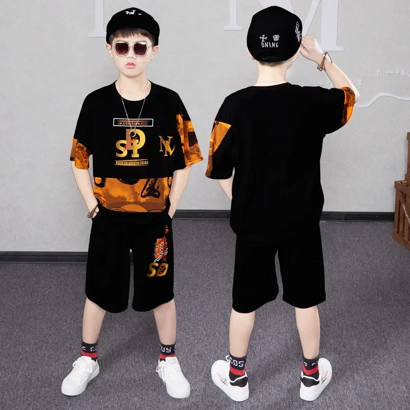 

Teenage Boys Clothes Sets Short Sleeve T-Shirt + Pants Summer Kids Clothing 2024 New Boys Sportswear Toddler Children Outfits