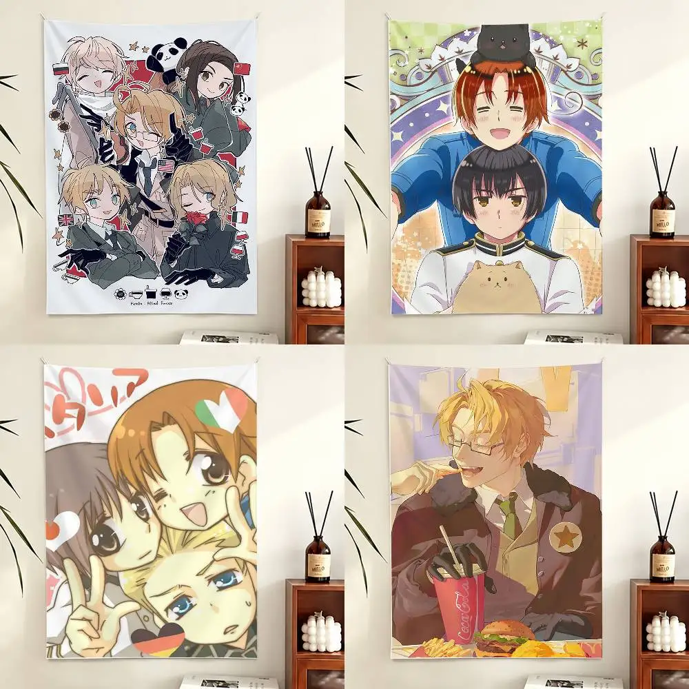 

H-Hetalia A-Axis P-Powers Flags Wall Hanging Background Art Banner for Bedroom Home Outdoor Decor