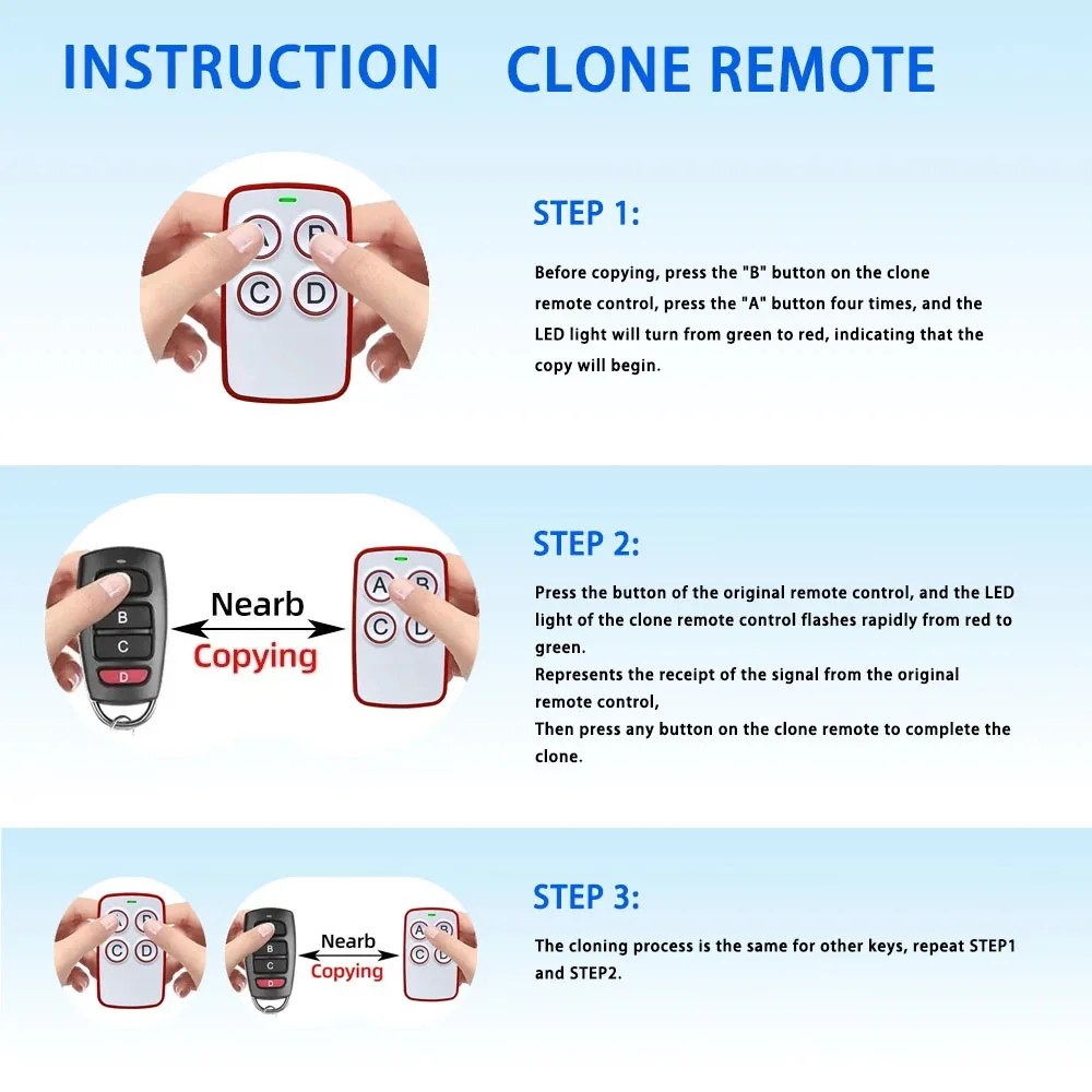 Multi-frequency 280-868mhz Universal Garage Remote Control Door Controller Gate Control 433MHz 315 390 MHz Copier Duplicator