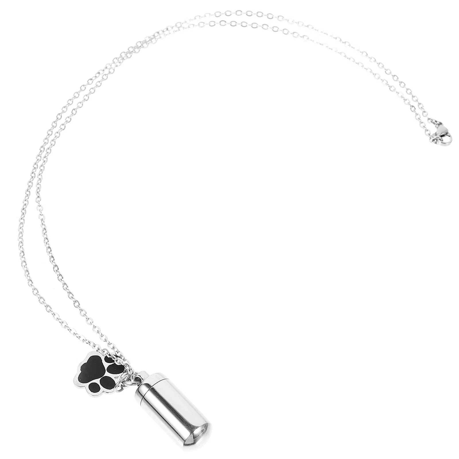 Pet Urn Pendant Necklace with Paw Design Cinerary Casket Memorial Jewelry for Lost Pet Remembrance Gift Dog Urn Necklace Jewelry