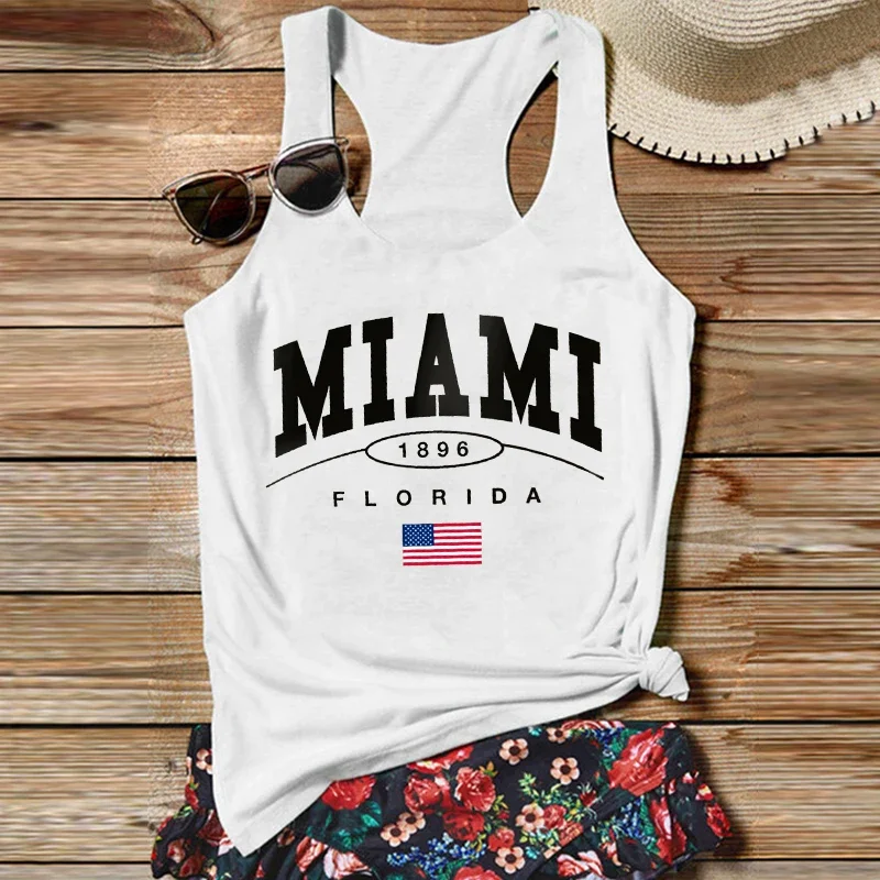 

Miami Tank Top for Women Miami Florida Women Clothes Miami Gifts 2024 Summer Fashion Clothing Gothic