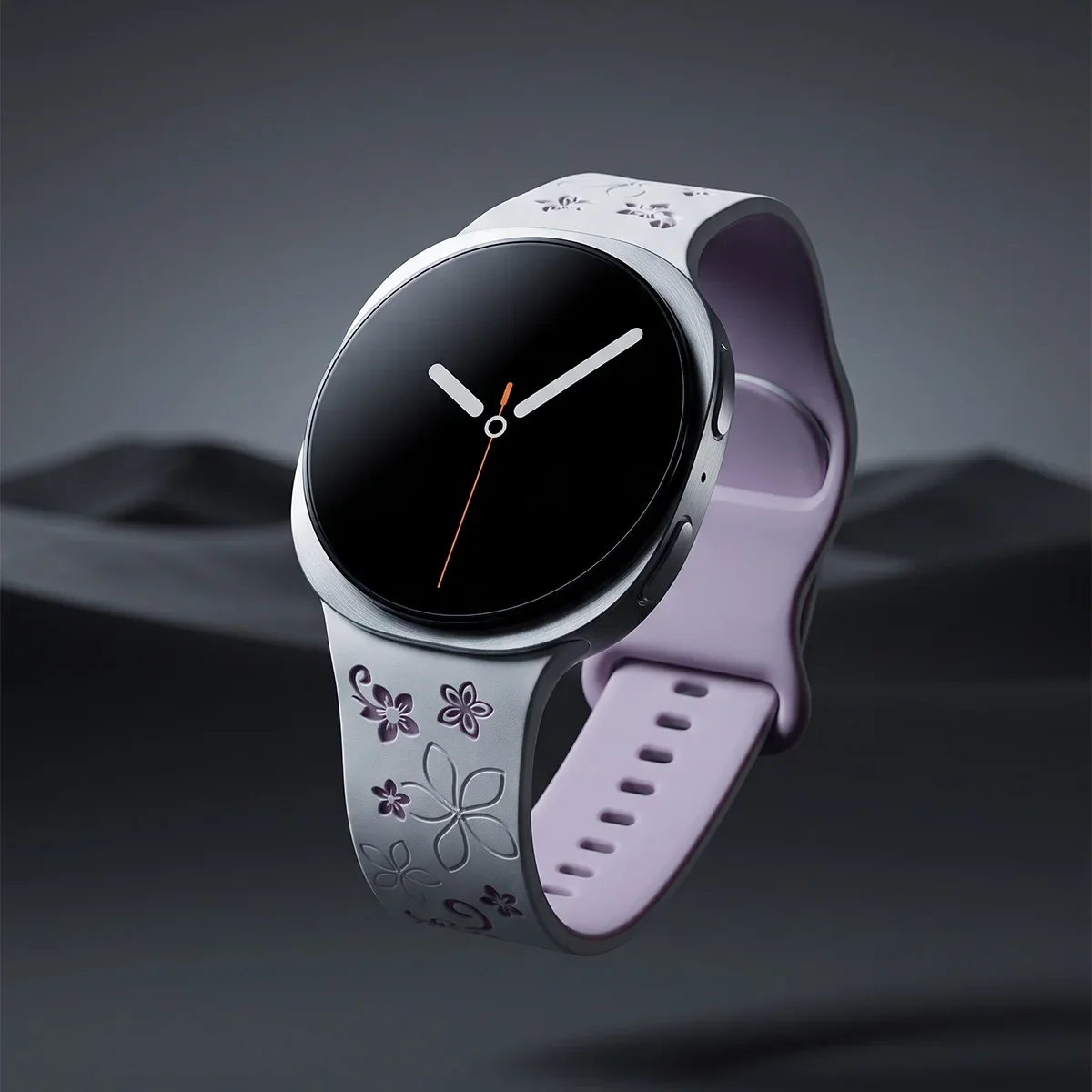 Bedrucktes Design-Armband für Samsung Galaxy Watch8 9 40 44mm Silikonband mit Gravur für Galaxy 8Classic 46 Blumenmuster-Armband – Detail 3