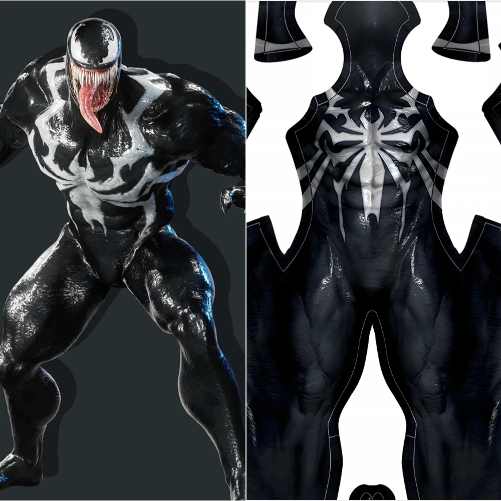 

Marvel Rivals 2 Cosplay Monster Symbiote Venom Spiderman Costume 3D Printed Spandex Bodysuit Zentai Suits Outfit Halloween Adult