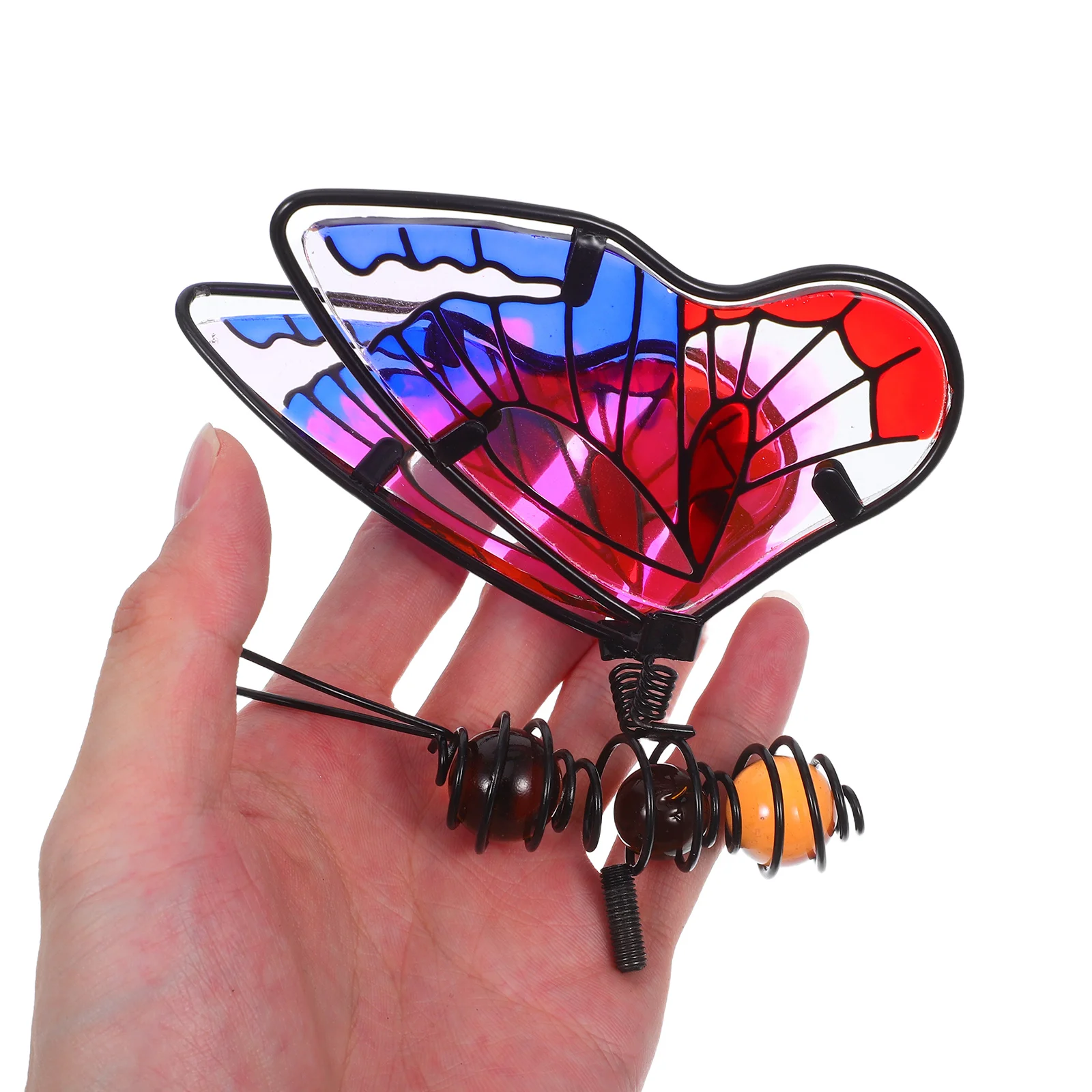 

3pcs Glass Butterfly Garden Stakes Weatherproof Metal Lawn Ornaments Outdoor Patio Balcony Decor Colorful Pathway Markers Unique