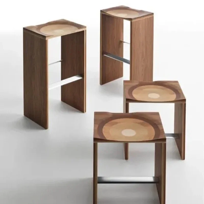 Modern minimalist solid wood stool, Nordic living room home creative dining chair stool