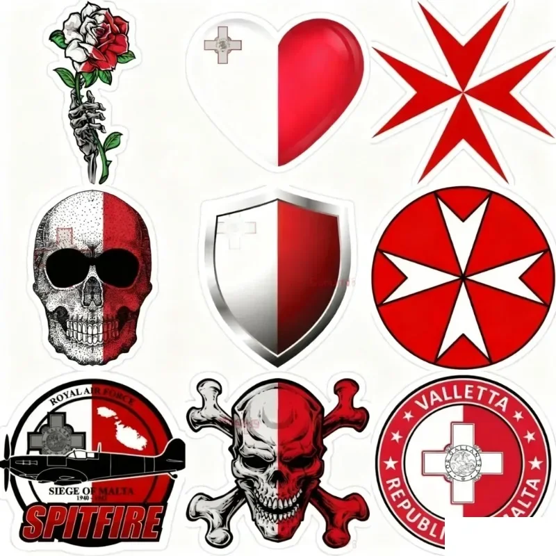 Bandeira da malta emblema crânio adesivos criativos carro motocicleta bicicleta portátil caminhão parede sala mesa capacete fora de estrada decalque a