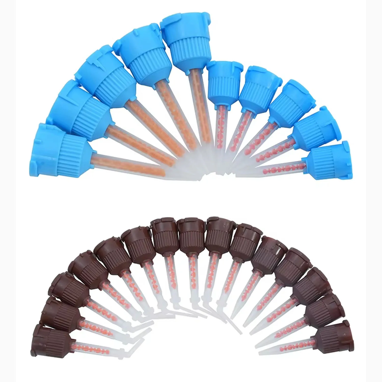 50Pcs/Bag Dental Materials Impression Mixing Tips Silicone Rubber Mix Head 10:1 Or 4:1 For Impression Mixing Dispensing Gun