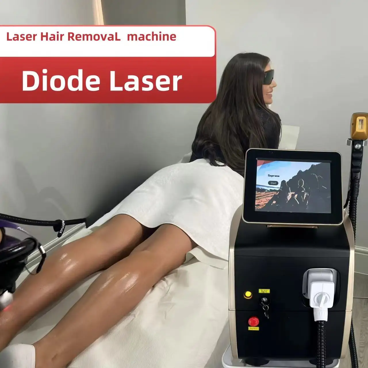 

Removal Machine Diode Ice Laser Body Hair Portable 808 755 Professional Titanium Alexandrite Device 4 waves IPL