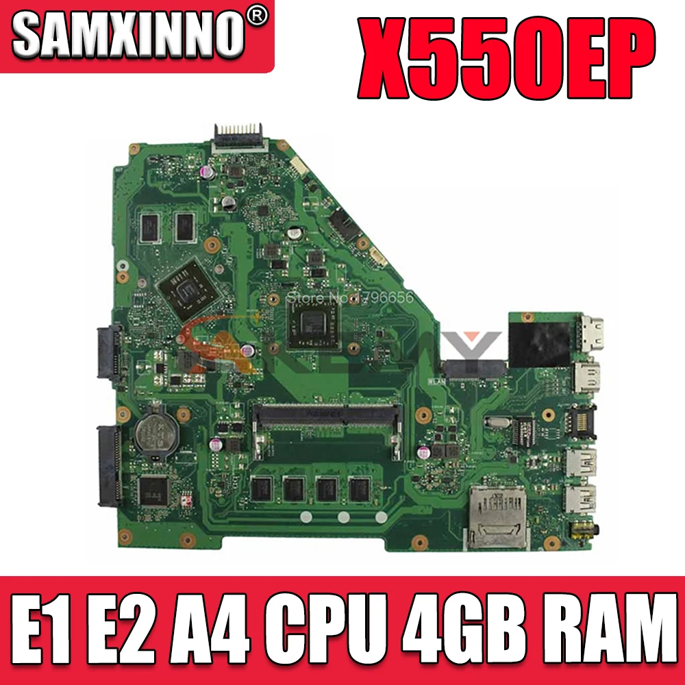 

X550EP Notebook Mainboard E1 E2 A4 CPU 4GB RAM for ASUS X550E X550EP X550E D552E X552E Laptop Motherboard