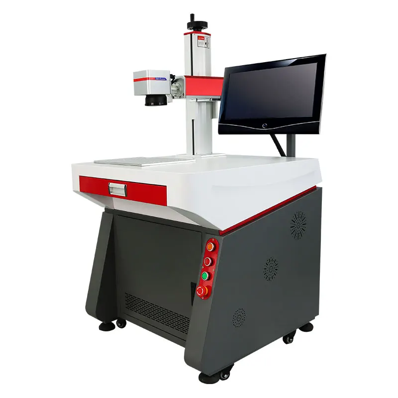 Macchina per marcatura Laser a fibra Raycus 20W 30W 50W supporto per armadietto con macchina per incisione su metallo ad asse rotante per taglio di