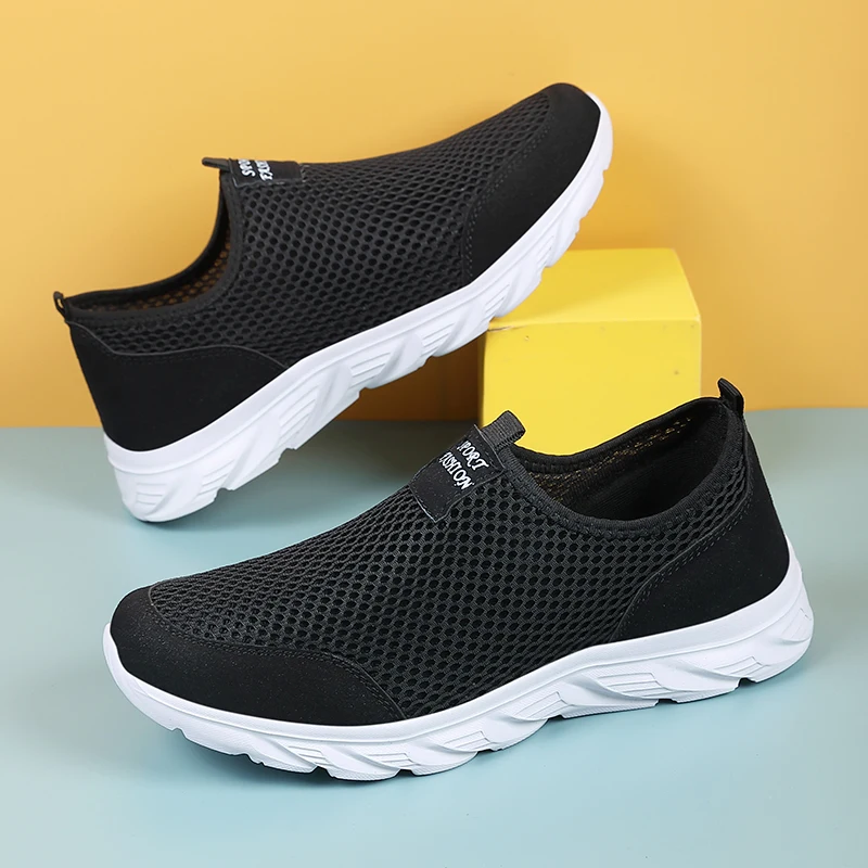 Zapatillas de deporte transpirables de verano para hombre, zapatos deportivos informales, calzado de malla ligero para correr, zapatos para caminar