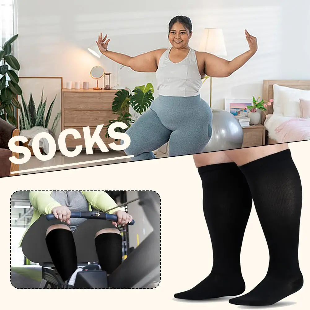 

Fat Plus Size Pressure Socks High Elasticity Fat Socks Obese Socks Exercise Compression Fitness Socks Z5Q2