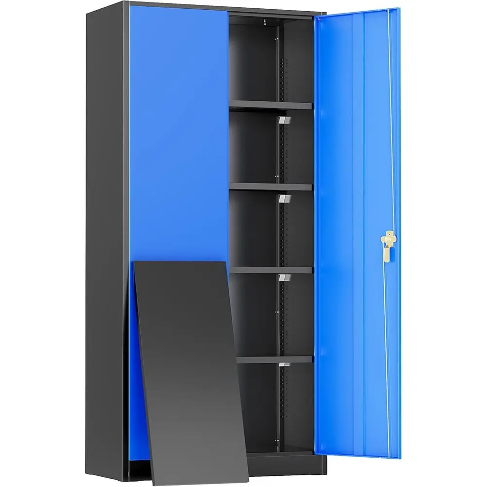 

Metal Storage Cabinet, 72" Locking Metal Garage Storage Cabinet with Doand 4 Adjustable Shelves, Lockable Steel Cabinet or Home