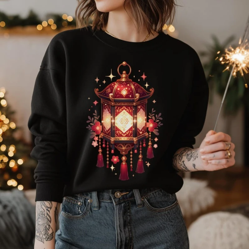 الصينية Coquette القوس البرتقالي Kawaii الحمضيات التسامي تصميم لطيف سعيد السنة القمرية الجديدة Clipart صورة الحرارية هوديي البلوز #3