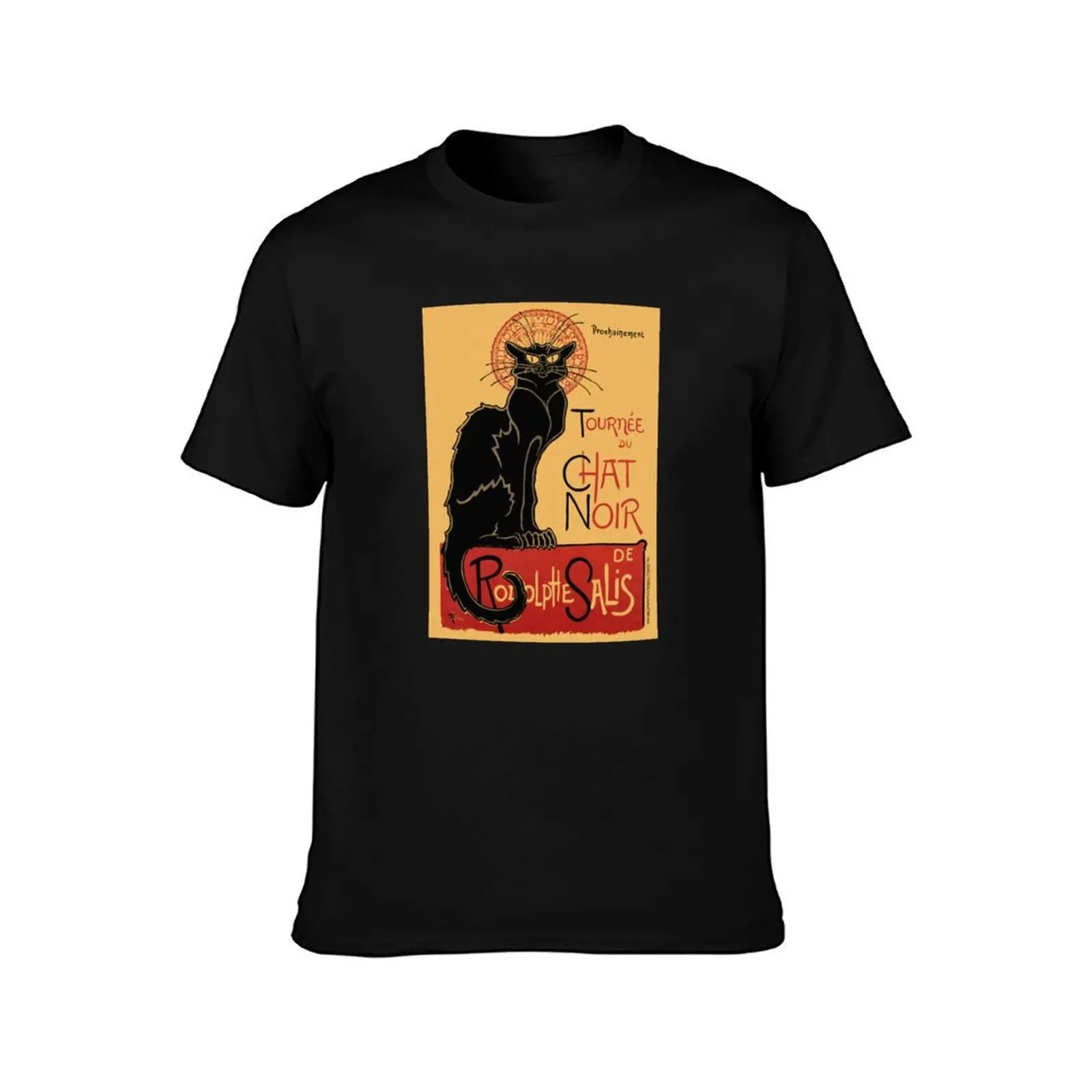 Tournée du Chat Noir France Vintage Poster T-Shirt, Summer Casual Cotton Tee, Oversized Streetwear Tops, Vintage Graphic Print