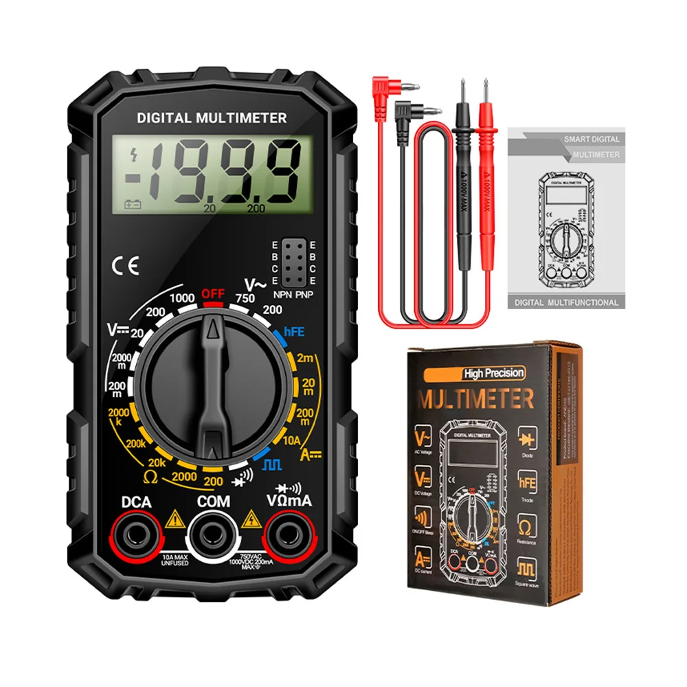 SZ308 Digital Multimeter Voltage Resistance Meter AC/DC Current Meter LCD Backlight Ohm Square Wave Test Electrician Tool