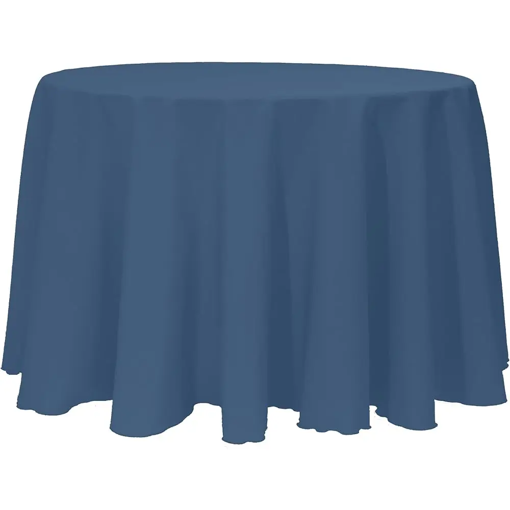

- упаковка - 132-дюймовая круглая льняная скатерть из полиэстера, Wedgewood Blue