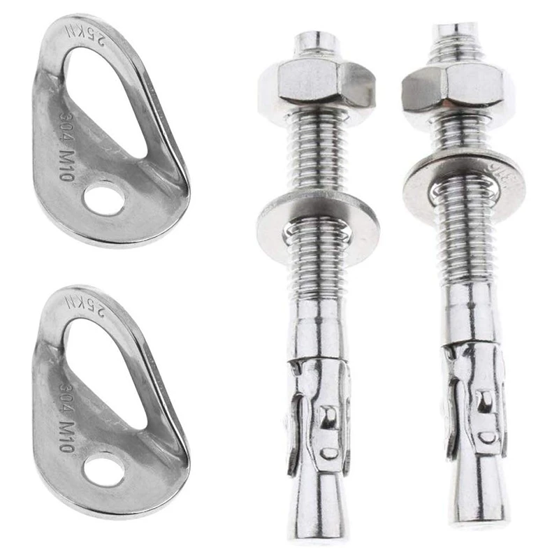 4Pcs 25KN 304 Stainless Steel Anchor Hanger Rock Climb Fastening Bolt Fixed Point Expansion Screw Piton Rock Piton Outdoor Tools