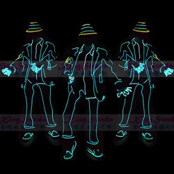 EL Wire Neon led clothes glowing Michael Jackson Costume for men adult dance suit Glowing stage performance Costumes Prop