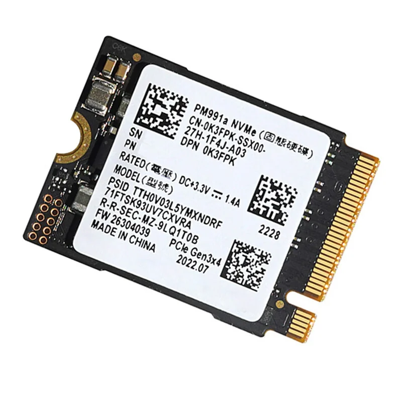 삼성 PM991A용 2X 1TB M.2 2230 스팀 데크용 30Mm Nvme Pcie SSD/Dell/HP/Lenovo/노트북용 Surface Pro용