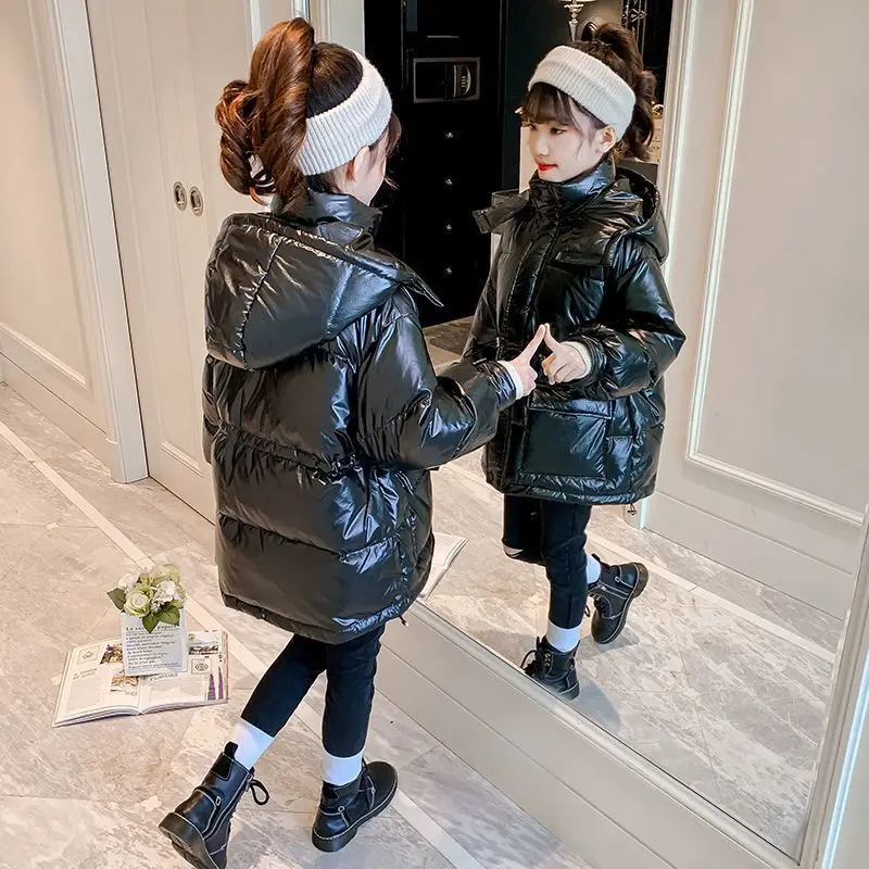 

Girls Winter Jacket for Kids Teenager Thickening Parkas Keeping Warm Hooded Coat for Child Fur Collar Outerwear Girl 9 12 Years