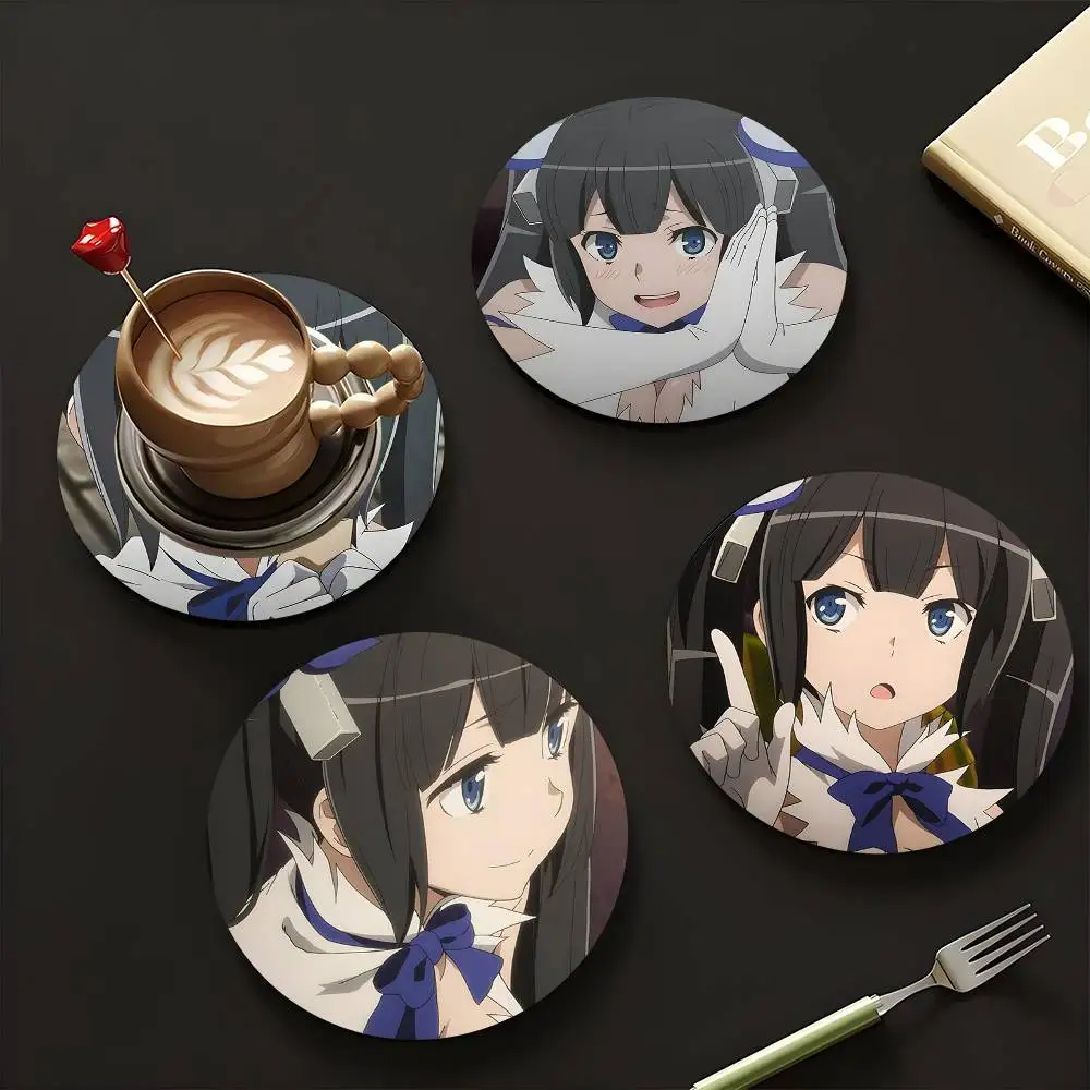 1pc Hestia Anime Characters Wooden Coaster Colour Printing Cup Mat Home Desk Decoration Gifts