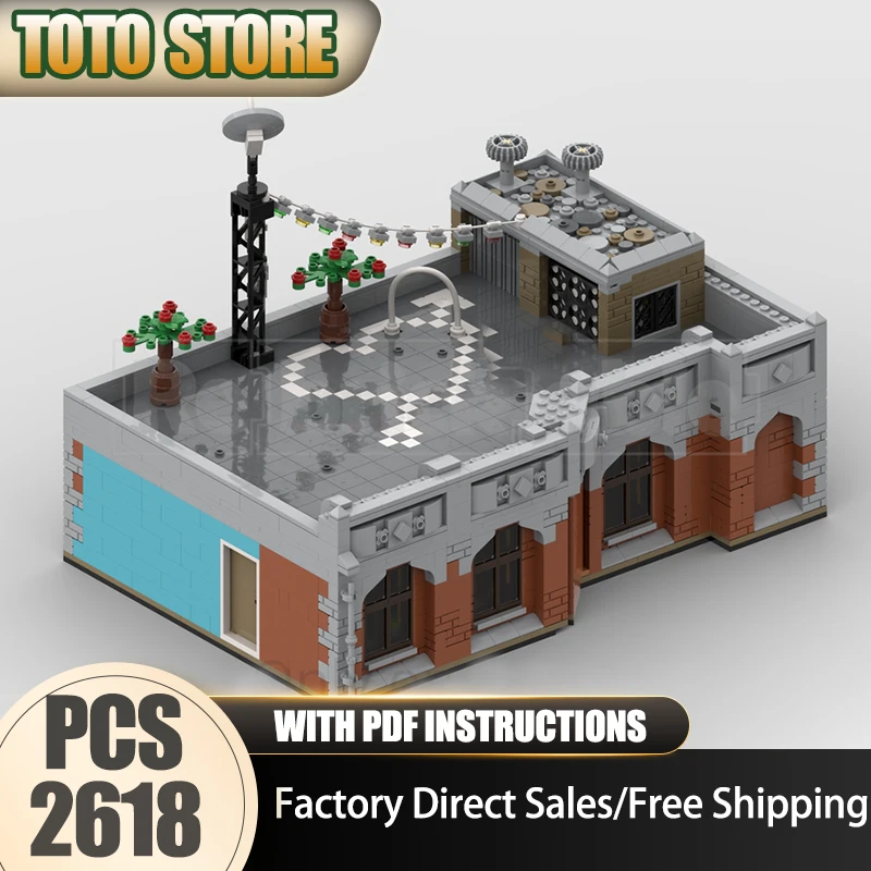 

Городской вид на улицу Moc, строительные кирпичи, технология квартиры, модульные блоки, подарки, рождественские игрушки, сборка своими руками