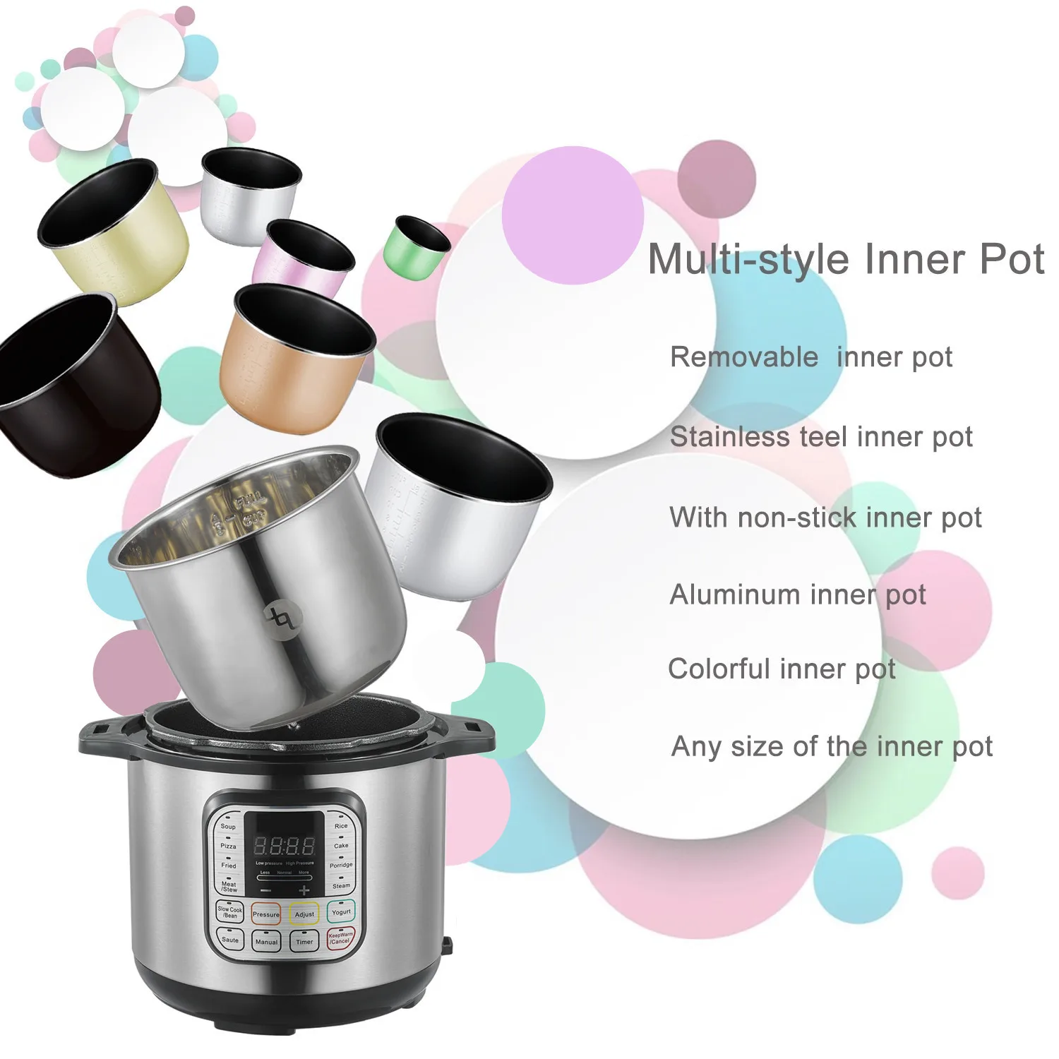 6L Stainless Steel 10 In 1 Multifunctional Silver Crest Pressure Cooker Smart LCD Home Digital Electric Rice Cooker