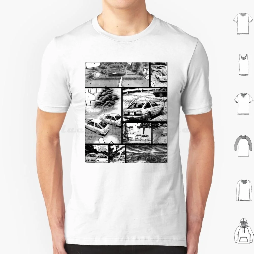 Initial D Manga T Shirt Cotton Men Women DIY Print Initial D Kawaii Manga Anime Harajuku
