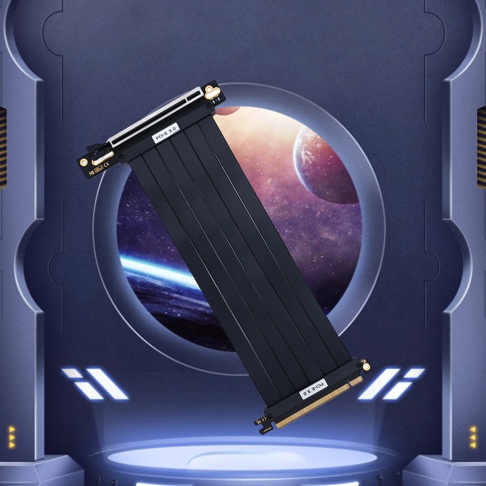 PCI-E Gen 3.0 16X ริเซอร์การ์ดแสดงผลวิดีโอแบบมีฉนวนป้องกัน 90 องศา ° /180 °   สายต่อขยาย GPU แบบไม่สูญเสียข้อมูล 20/25/30/35 ซม.