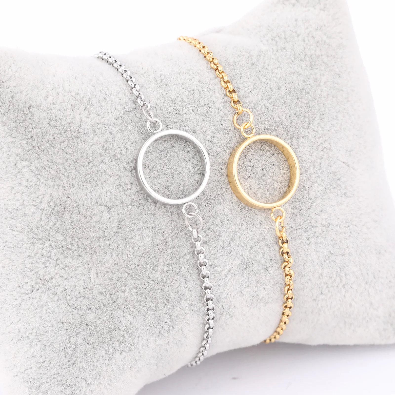 

3pcs Stainless Steel Gold Plate 12mm Open Bezel Bracelet Connector Blanks Diy Hollow Pendant Frame For Resin Jewelry Making