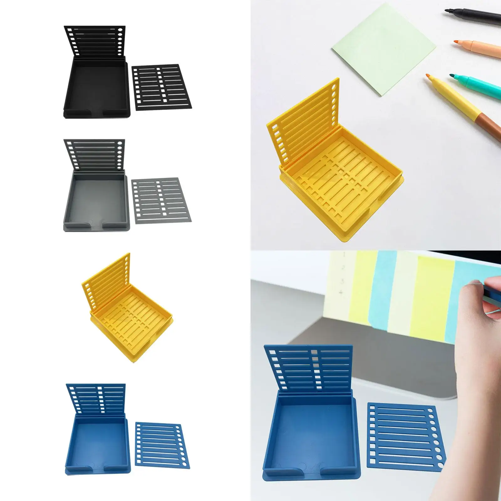 Sticky Notes Holder with Stencil, Portable Premium for Sticky Notes 3x3 Note Template for Office Dorm Room Desktop Home Teachers