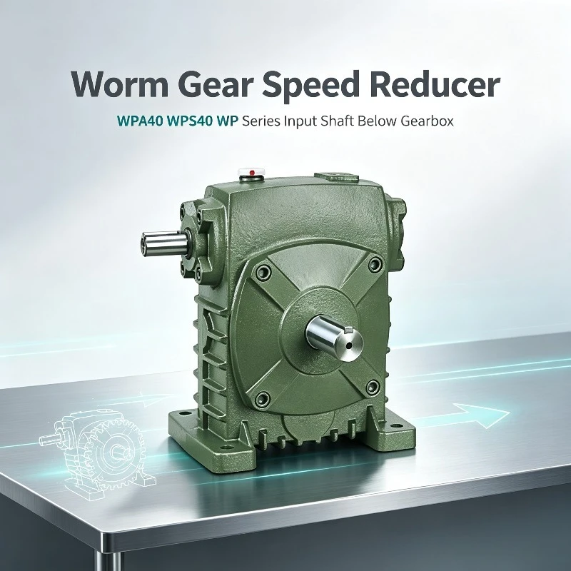 WPA40 WPS40 Worm Gear Speed Reducer, WP Series Input Shaft Below Reduction Gearbox for Industrial Motor Drive