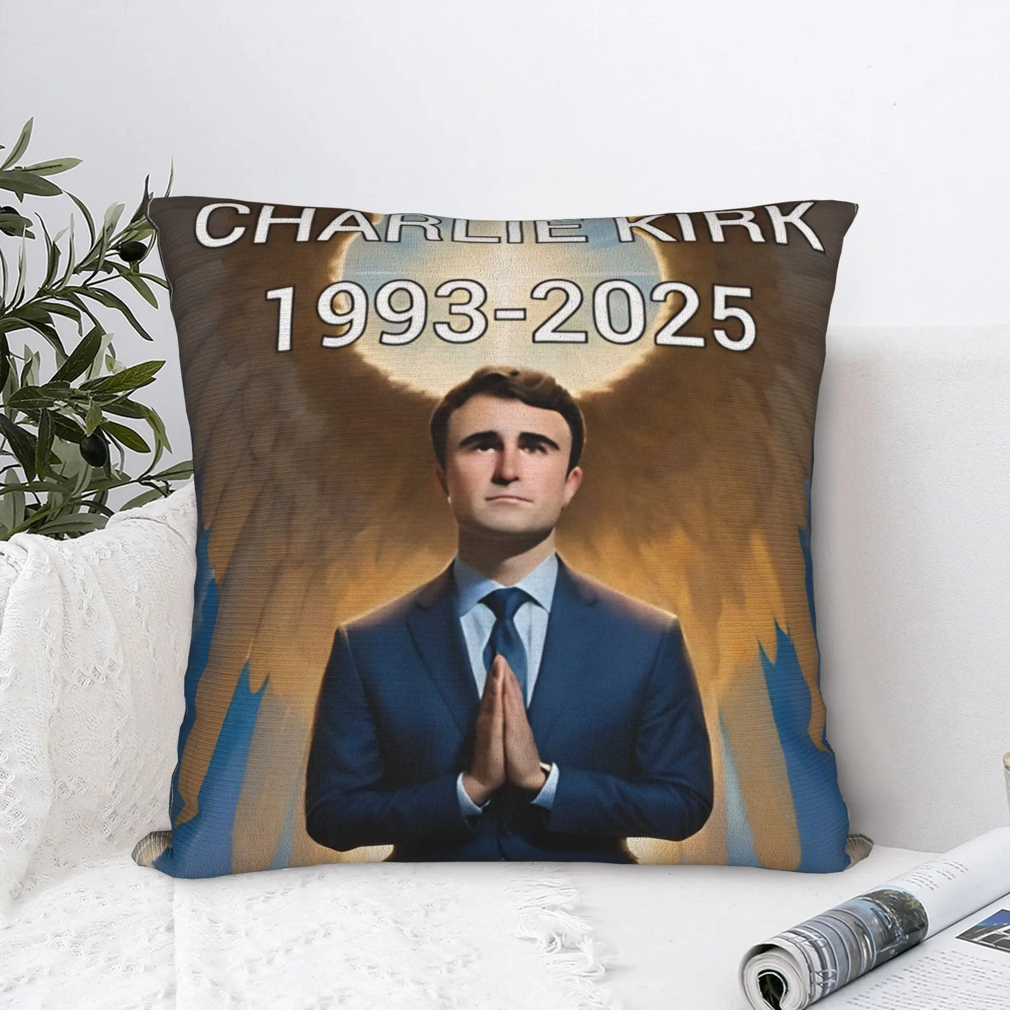 

RIP Charlie Kirk Throw Pillow Cover Polyester Cushions for Sofa Novelty Pillowcover Home Decor