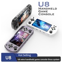 U8 Retro Handheld Game Console Linux System Open Source 4.0inch IPS Screen Joystick Arcade Machine Pocket Video Landscape Player
