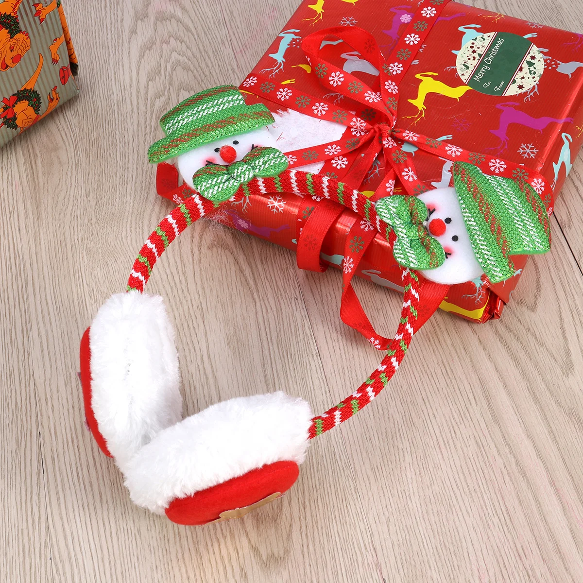 Christmas Earmuffs Winter Ear Covers Anti-Slip Premium Texture Suitable Long Sweater Scarf Holiday Parties Gift Kids Friends