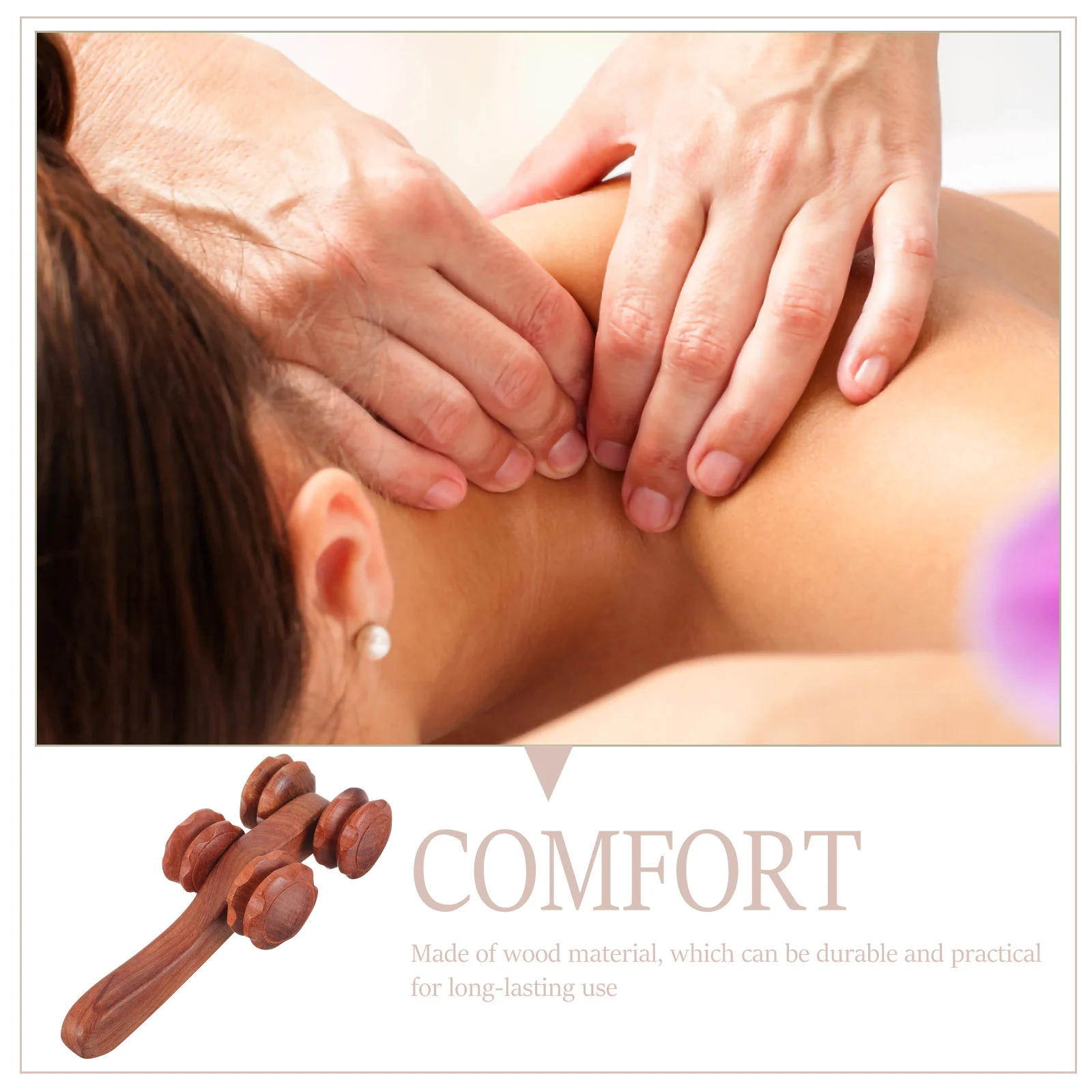 

Wood Roller Massager Handheld Wooden Self Massage Tool for Face Neck Shoulder Foot Back Travel Home Hand Held Massagers