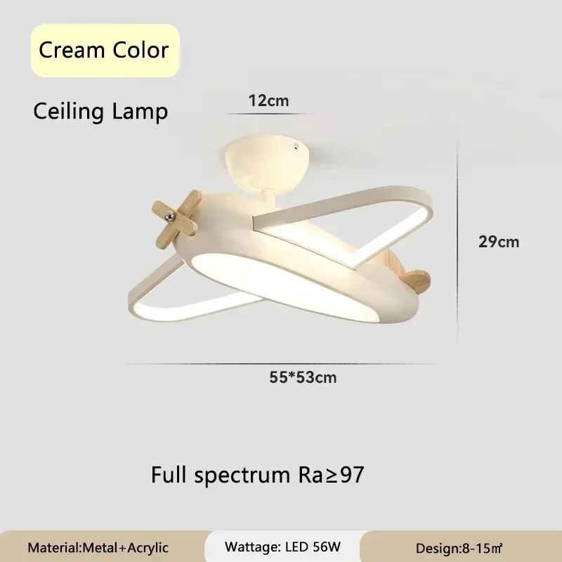 Cartoon Vliegtuig Plafondlamp Creatief Ontwerp Led Witte Lamp Woonkamer Eetkamer Studie Kinderkamer Jongen Baby Kinderkamer Decor Lamp