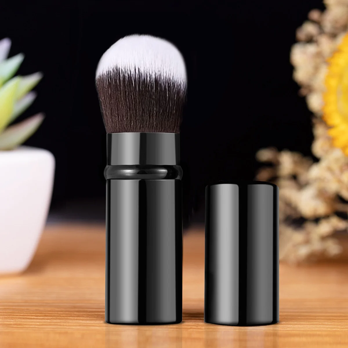 1pc Professional Retractable Kabuki Brushes - Foundation Powder Face Blender Brush - Extensible Mineral Blending view 3