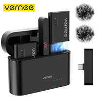 vernee M1 Wireless Lavalier Microphone with Charging Case Short Video Recording Mini Mic for iPhone/iPad/Android