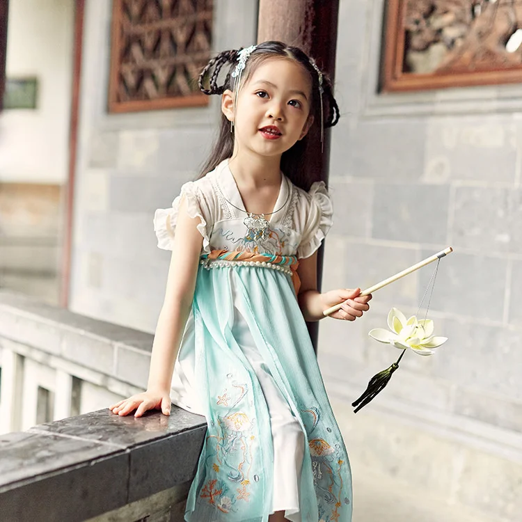 

Improved children's skirt, girls' Han clothes, national style, Tang clothes, Chinese style, children's ancient clothes, spring